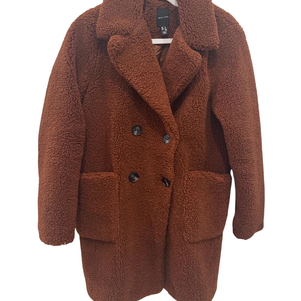 Brown Teddy‎ Coat / Size 8 / New Look